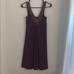 Purple fit and flare dress